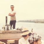 ねじり鉢巻きに腹巻がハゼ船の船頭スタイル