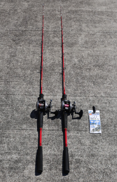 マゴチ竿、三日月オモリ、仕掛け